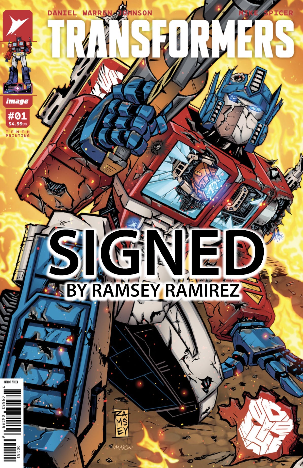 Transformers #1 Battle Damaged Optimus Variant • SIGNED w/COA